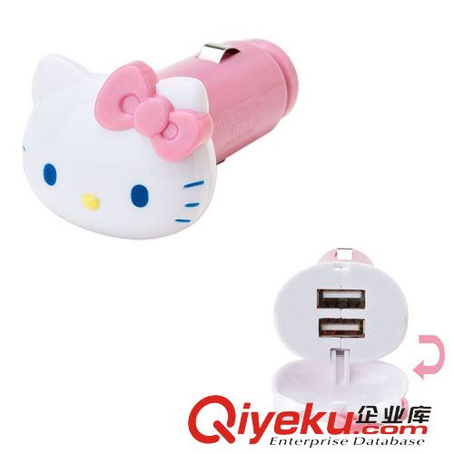 電子產(chǎn)品 日本進(jìn)口zphello kitty 凱蒂貓車載手機(jī)充電器 2個(gè)USB原始圖片2
