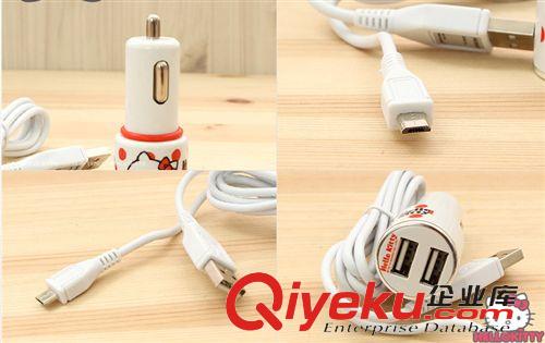 電子產品 韓國zphello kitty 凱蒂貓車載手機充電器 2個USB原始圖片3