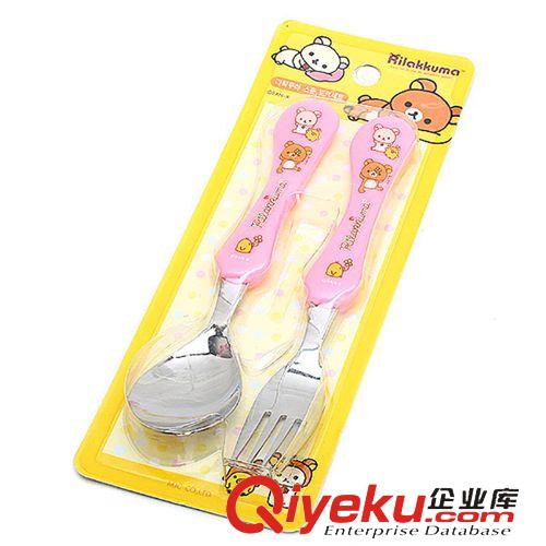 其他品牌 韓國zprilakkuma 輕松熊 兒童不銹鋼餐具 勺子叉子套裝原始圖片2