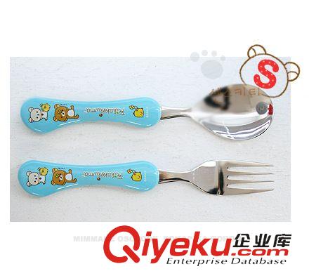 其他品牌 韓國zprilakkuma 輕松熊 兒童不銹鋼餐具 勺子叉子套裝原始圖片3