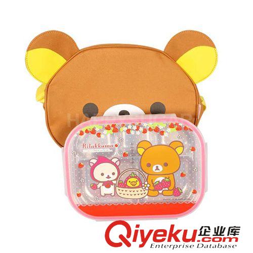 其他品牌 韓國zprilakkuma 不銹鋼飯盒 松弛熊分格小學生便當盒帶包