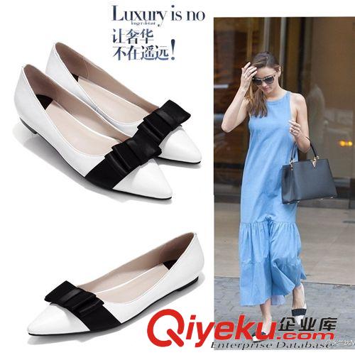 實(shí)體店拿貨專區(qū) 歐美{zx1}款平底zp女鞋尖頭韓版淺口蝴蝶結(jié)單鞋淑女鞋廠家直銷原始圖片3