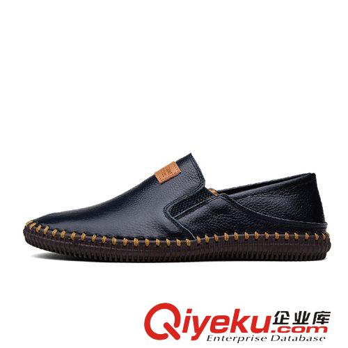 常年有貨款 2015新款系帶大頭男鞋 頭層牛皮厚底工裝鞋低幫縫線牛皮單鞋 批發