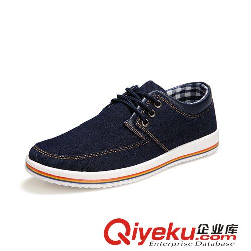 帆布鞋 廠家批發(fā)男士休閑帆布鞋韓版時(shí)尚學(xué)生帆布鞋時(shí)尚低幫系帶帆布鞋男原始圖片2