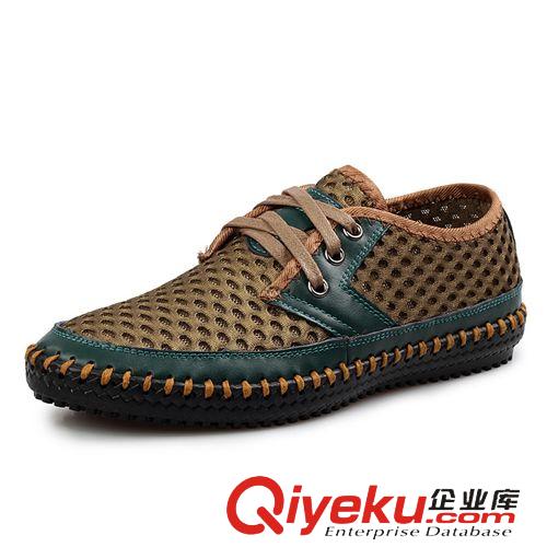 網(wǎng)布鞋 創(chuàng)渃夏季透氣網(wǎng)面男鞋蜂窩孔真皮戶外運(yùn)動(dòng)鞋百搭潮鞋鏤空網(wǎng)布鞋
