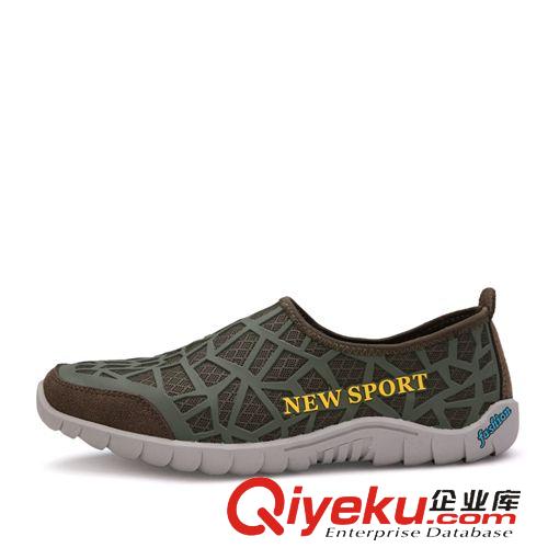 網(wǎng)布鞋 創(chuàng)渃夏季透氣網(wǎng)面男鞋蜂窩孔真皮戶外運(yùn)動(dòng)鞋百搭潮鞋鏤空網(wǎng)布鞋原始圖片2