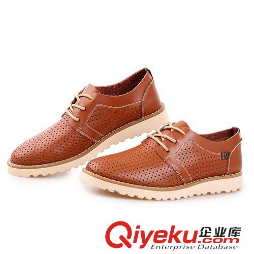 2015-4月新款 創(chuàng)渃夏季新款男鞋潮流百搭休閑鞋頭層牛皮鞋壓花鏤空透氣單鞋批發(fā)原始圖片3