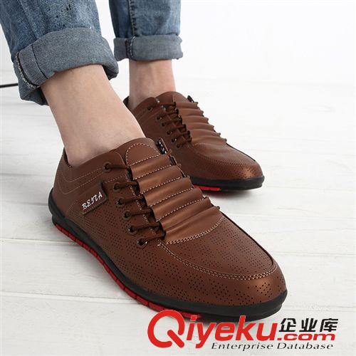 休閑皮鞋 廠家直銷韓版潮流行春夏男鞋男士休閑鞋網(wǎng)面透氣潮鞋單鞋子皮鞋男原始圖片3