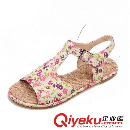 4月28號新款 女鞋代發 夏季韓版小清新碎花休閑鞋 搭扣舒適平底鞋學生鞋涼鞋原始圖片3