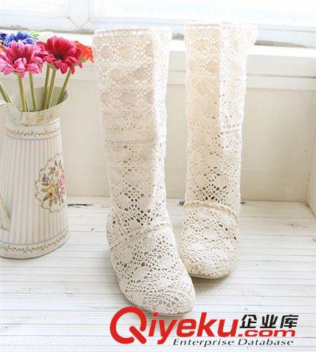 2015年3月25號 女鞋子批發(fā)韓版春秋夏季涼鞋鏤空蕾絲棉線鉤花網(wǎng)靴夏靴涼靴大碼原始圖片3