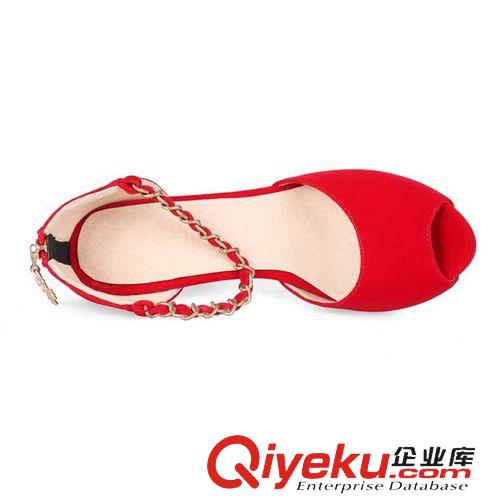 2015年3月新品 代發批發 2015夏季新款女鞋子 防水臺磨砂魚嘴涼鞋OL職業高跟鞋原始圖片3