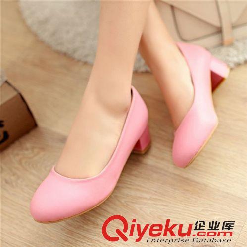 2015年1月新品 代發(fā)批發(fā)2015春秋夏季女鞋子雕花系帶學生鞋粗跟高跟系帶大碼單鞋