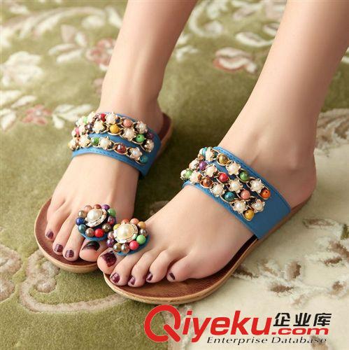 拖鞋款式 女鞋批發(fā)代發(fā) 2015夏季舒適休閑鞋 夾趾人字拖 厚底沙灘鞋涼拖鞋