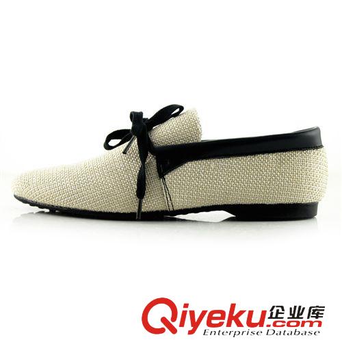 潮流英倫休閑鞋 廠家直銷夏季韓版潮鞋時尚男鞋休閑鞋麻布系帶 {zx1}款透氣豆豆鞋原始圖片3