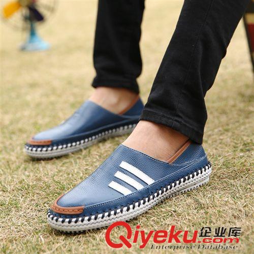 商務(wù)/休閑皮鞋 潮流手工縫線(xiàn)透氣內(nèi)里防滑低幫鞋夏季男款頭層皮休閑男鞋一件代發(fā)原始圖片3