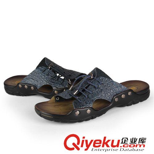涼鞋/拖鞋 男式?jīng)鲂?zp男式?jīng)鲂?鱷魚紋男式?jīng)鲂?小碼透氣男式?jīng)鲂紙D片2