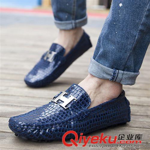 gd專柜 春季男款zp豆豆鞋鱷魚紋休閑皮鞋H金屬駕車鞋一件代發英倫潮鞋原始圖片3