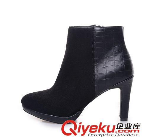 按款式分類(lèi) 歐洲站2014歐美秋冬新款超高跟粗跟防水臺(tái)長(zhǎng)靴金屬羅馬女靴