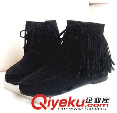 女靴 2015秋冬季新款歐美流蘇內(nèi)增高短靴新品平跟短筒靴女靴單靴