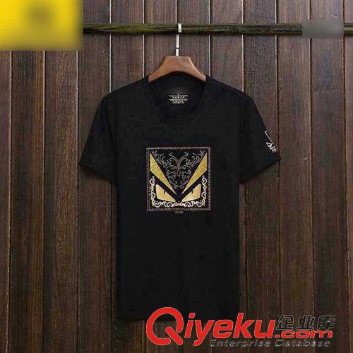 3月新款 66851190  歐美絲光棉新品男式印花t恤短袖休閑圓領(lǐng)t恤男潮原始圖片2