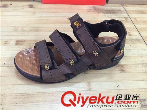 2015年男鞋 5/82015夏季瘋馬皮男式休閑涼鞋沙灘鞋晉江厚錦庫存鞋批發(fā)B058原始圖片2