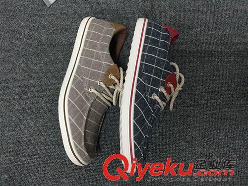 2015年男鞋 5/6 2015熱銷新品男士休閑格子布鞋單鞋晉江厚錦庫(kù)存鞋批發(fā)A03原始圖片3