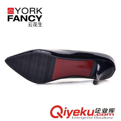 單鞋 秋季女鞋 黑色尖頭高跟鞋 時尚細(xì)跟紅色職業(yè)工作鞋漆皮單鞋淘原始圖片3
