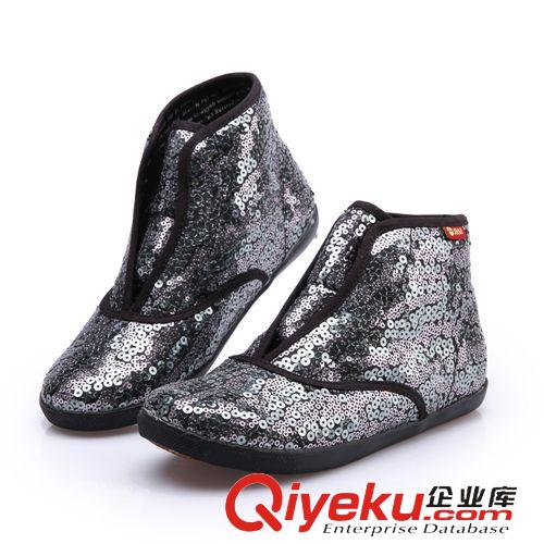 女鞋專區 品牌直銷2014秋冬套筒鞋低幫橡膠底保暖亮片帆布鞋tj清倉處理原始圖片2