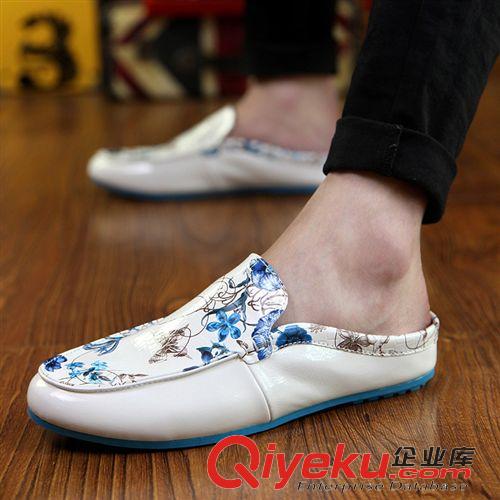 5月新款 店長推薦 新款男士超纖皮透氣單鞋 夏季洞洞鞋英倫套腳男鞋比運動鞋大一碼