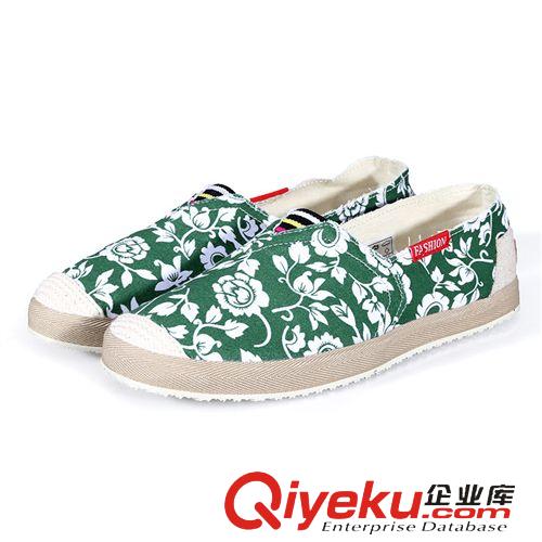 單鞋 現貨批發 歐美風時尚印花平底套腳鞋 女士{sx}耐磨防滑平底鞋原始圖片2