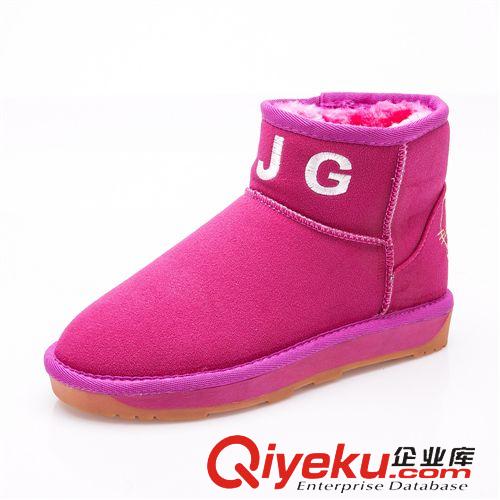 雪地靴 2015新款女中筒牛筋底套筒保暖字母現(xiàn)貨 女士保暖雪地靴一件代發(fā)原始圖片2