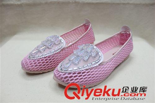 時(shí)裝款 工廠熱賣2015夏季爆款糖果色鏤空網(wǎng)眼透氣女士單鞋 舒適工作鞋原始圖片2