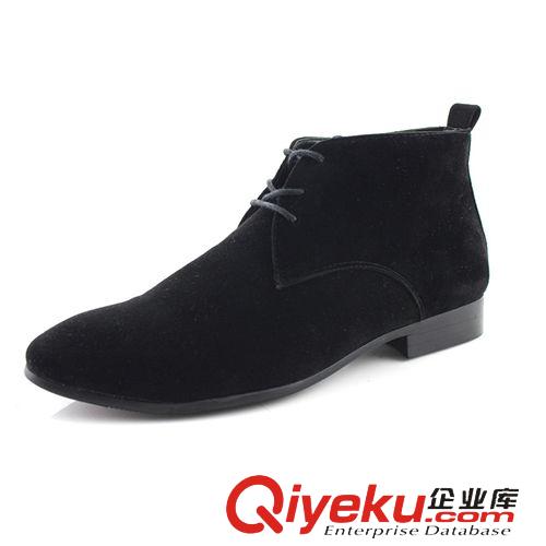 單鞋 新款英倫時(shí)尚高幫尖頭皮鞋子男士短靴皮靴子磨砂皮復(fù)古牛仔靴黑