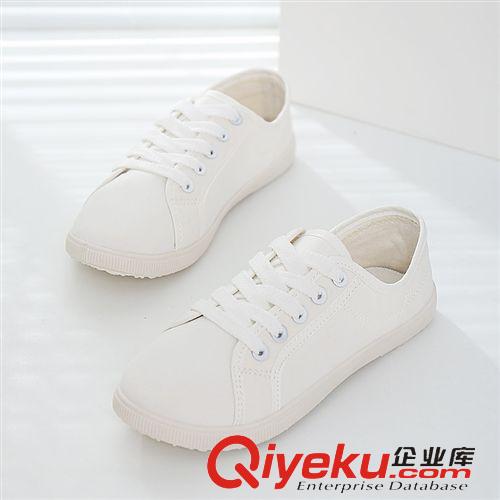 女生帆布鞋 遠(yuǎn) 步同款文藝范森女小白鞋韓版純白色球鞋女款系帶低幫 帆布鞋