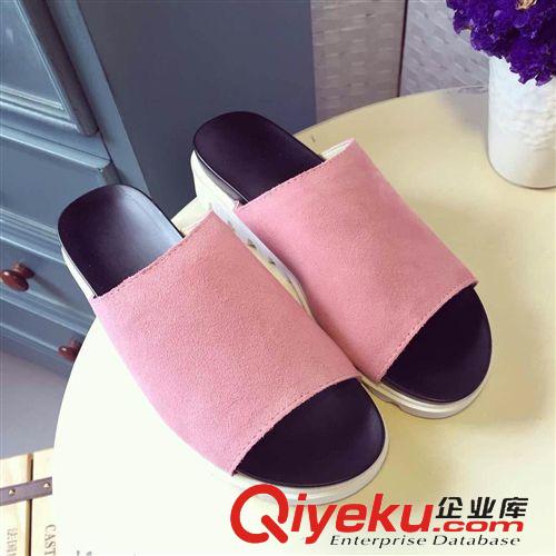 家居拖鞋 廠家直銷(xiāo)一件代發(fā)韓國(guó)夏季新款女鞋 磨砂牛皮zp露趾涼拖鞋