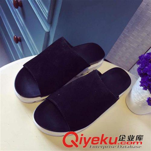 家居拖鞋 廠家直銷(xiāo)一件代發(fā)韓國(guó)夏季新款女鞋 磨砂牛皮zp露趾涼拖鞋