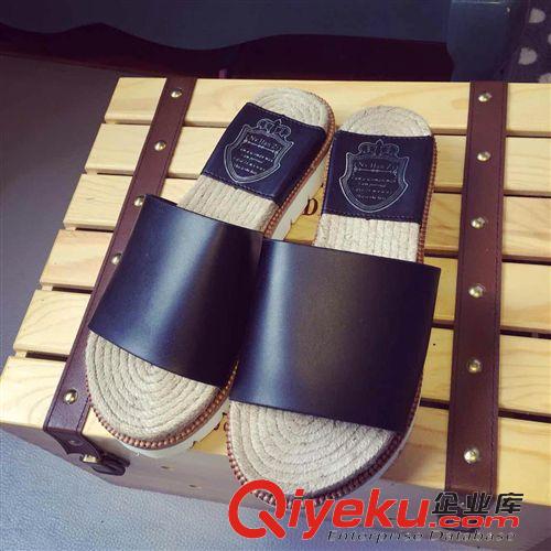 家居拖鞋 廠家直銷(xiāo)韓國(guó)夏季新款女鞋 韓版zp草編松糕厚底休閑女拖鞋