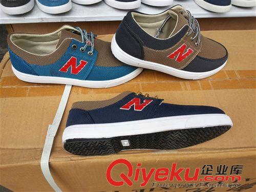 休閑鞋 新款男鞋時尚潮鞋男士休閑鞋子男英倫風潮流板鞋 N字母運動帆布鞋原始圖片3