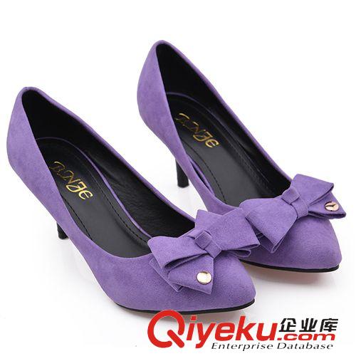 單鞋  尖頭高跟鞋新款歐美女鞋蝴蝶結(jié)春款淺口女單鞋時尚韓版夜店性感鞋原始圖片3