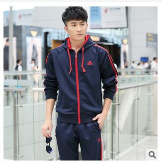 春秋,運動套裝 男款 2015男士春秋裝新款春秋套頭衛(wèi)衣運動服純棉運動套裝 包郵