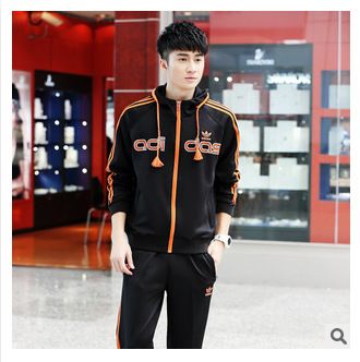 春秋,運(yùn)動(dòng)套裝 男款 華強(qiáng)商貿(mào)2015秋冬季新款運(yùn)動(dòng)套裝 男士跑步套裝秋 團(tuán)購運(yùn)動(dòng)服原始圖片2