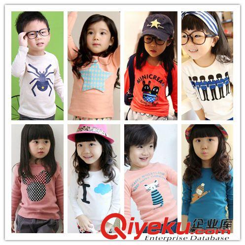 男童區(qū) 特價(jià) 2015年春季 韓版外貿(mào)童裝批發(fā)男女長袖童T恤 卡通印花T恤原始圖片2