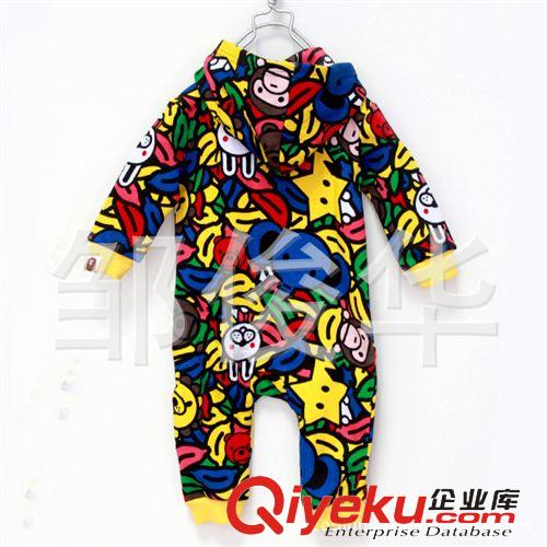 baby秋冬款 童装婴儿服连身衣哈衣爬服全棉加厚毛圈面料猿人头BAPE KIDS MILO