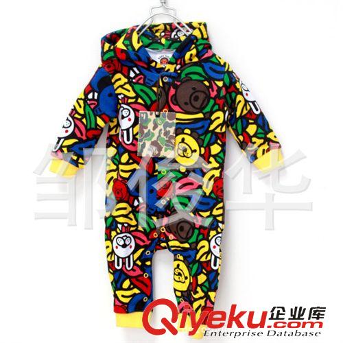 baby秋冬款 童装婴儿服连身衣哈衣爬服全棉加厚毛圈面料猿人头BAPE KIDS MILO