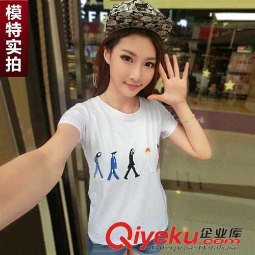 5.19-25新款上線 代發(fā)2015春夏新品 韓版精致簡(jiǎn)約時(shí)尚潮流 重工刺繡人像針織衫T恤原始圖片3