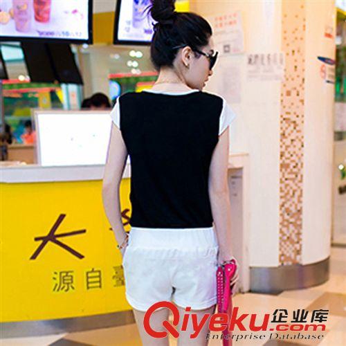 5月新品 2015夏裝新款休閑套裝無袖條紋女兩件套修身雪紡