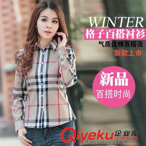 3月中旬 實拍#襯衣女長袖春秋韓版格子襯衫女長袖經典襯衣原始圖片2