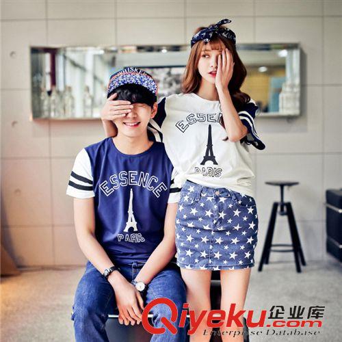 情侶裝 情侶裝夏裝韓版新款情侶短袖t恤女大碼衣印花班服