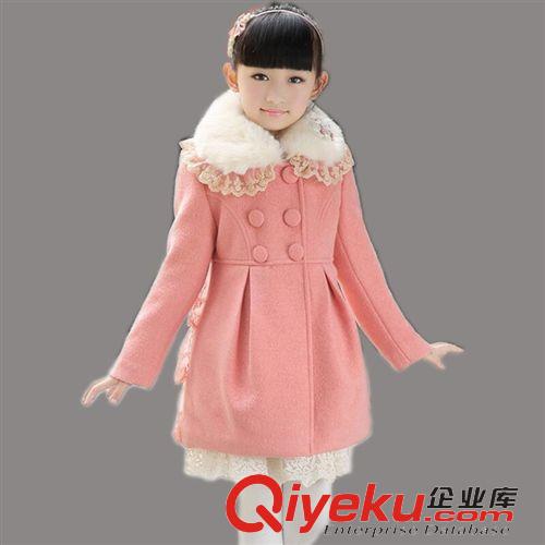 2014冬季新款店主推薦 2014韓版童裝新款 女童羊毛呢子大衣 女中大童外套冬裝廠家直銷原始圖片2