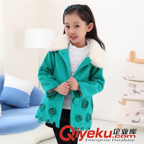 2014冬裝 2014冬季新款潮流女童風衣 中大童公主呢子外套 一件代發批發